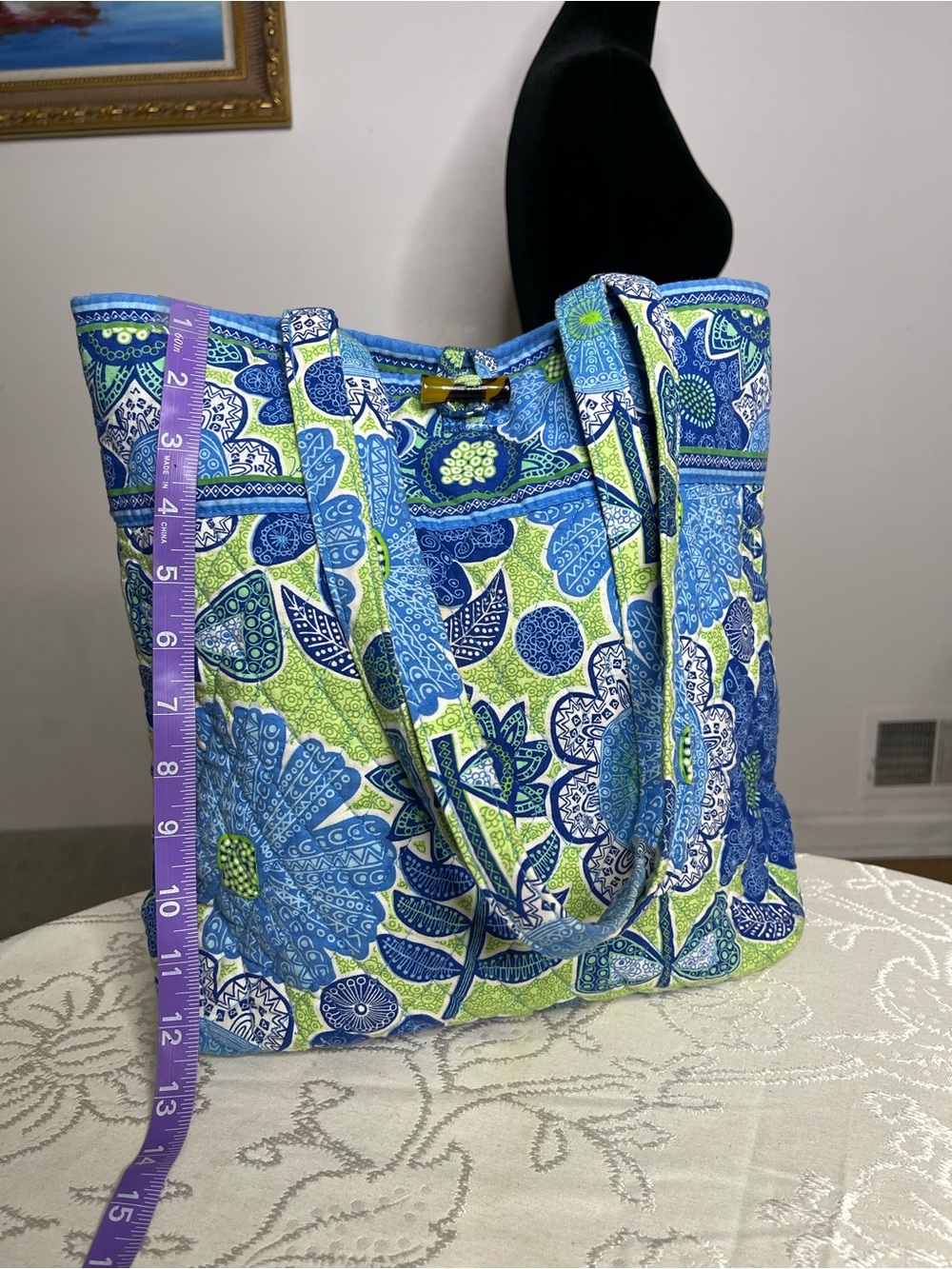 Vintage Vera Bradley Quilted Tote Bag โ "Doodle Daisy" Pattern - Picture 2 of 8